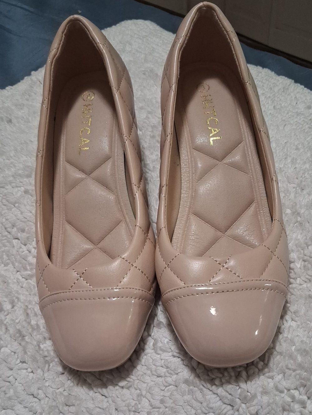 Natural Color Quilted Ballet Flats by HHTCAL